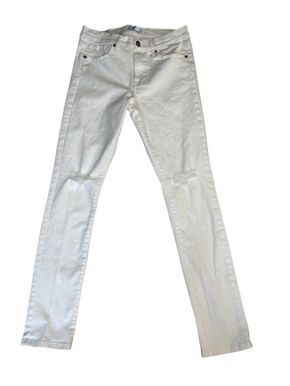 And Now This Slim White Distressed Knee Skinny Jeans, Waist 31, Ripped, Summer